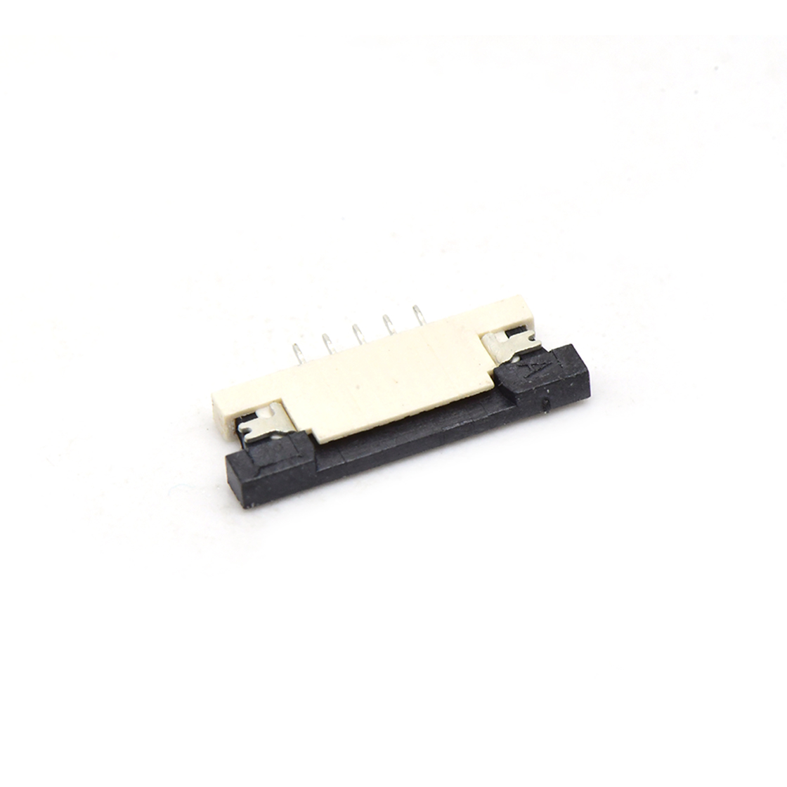 Pitch 1.00mm H1.2mm卧贴抽屉式下接 FPC 5pin 本色 镀雾锡